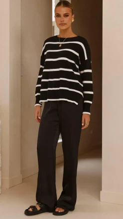 Vara Knit Jumper - Black/White Stripe