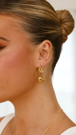 Varick Heart Earrings - Gold