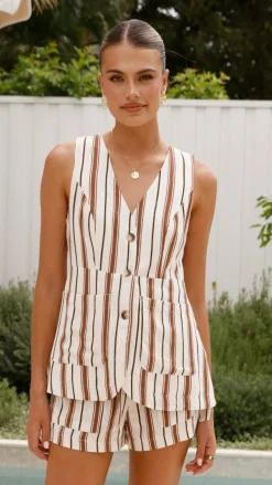 Varius Shorts - Tan Stripe