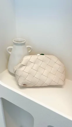 Vasanti Woven Clutch - Beige