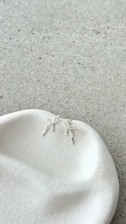 Velika Bow Earrings - Silver