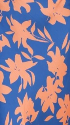 Verity One Shoulder Maxi Dress - Orange/Blue Floral