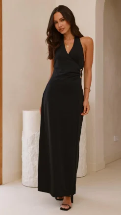 Verje Halter Maxi Dress - Black