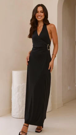 Verje Halter Maxi Dress - Black