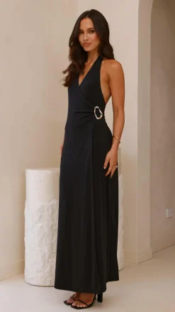 Verje Halter Maxi Dress - Black