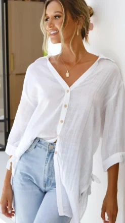 Vesper Short Sleeve Top - White