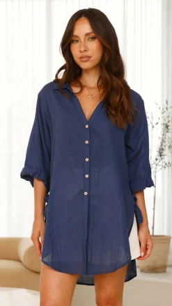 Vesper Short Sleeve Top - Navy