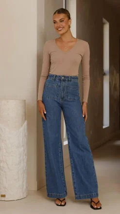 Vienna Long Sleeve Top - Mocha