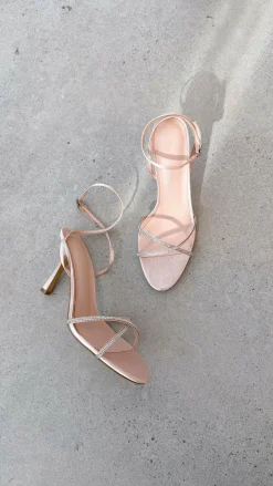 Vixin Heels - Champagne Satin Diamante