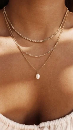 Wenda 14K Gold Necklace - Gold / Pearl