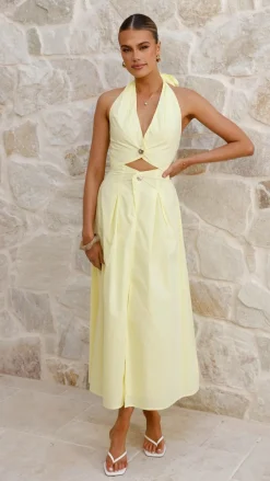 Wesley Halter Neck Maxi Dress - Yellow