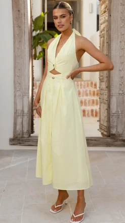 Wesley Halter Neck Maxi Dress - Yellow