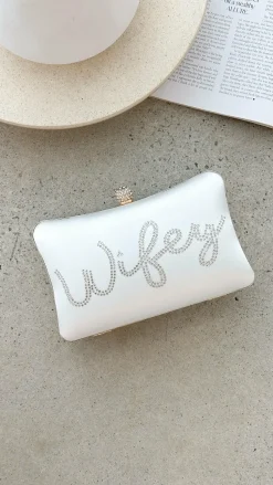 Wifey Satin Clutch - Gold