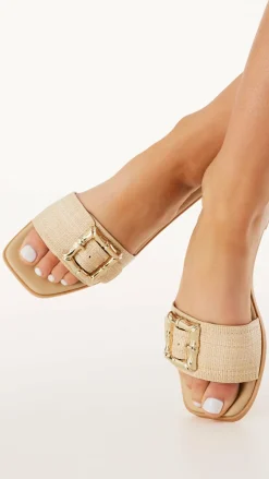 Xabi Slides - Natural Raffia