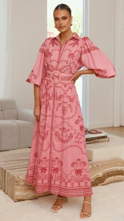 Xander Long Sleeve Maxi Dress - Mulberry