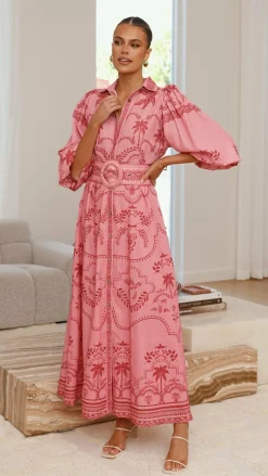 Xander Long Sleeve Maxi Dress - Mulberry