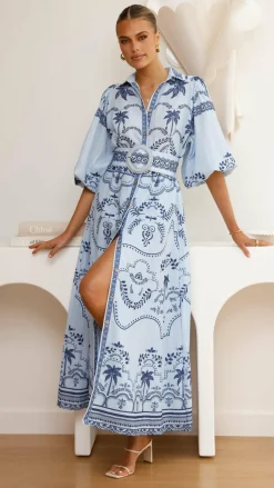 Xander Long Sleeve Maxi Dress - Indigo