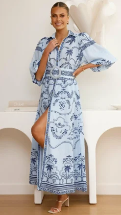 Xander Long Sleeve Maxi Dress - Indigo