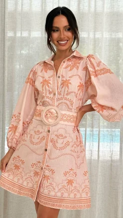 Xander Long Sleeve Mini Dress - Natural