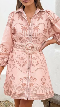 Xander Long Sleeve Mini Dress - Blush