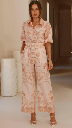 Xander Wide Leg Pants - Natural