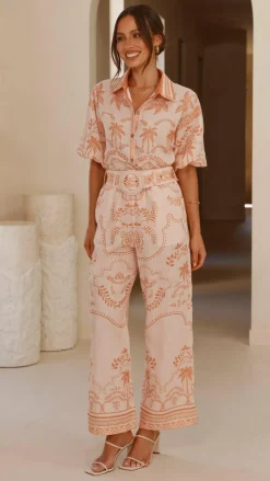 Xander Wide Leg Pants - Natural