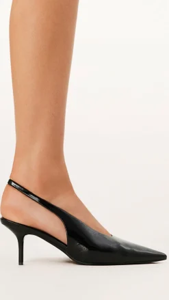 Xishi Heel - Black Crinkle Patent