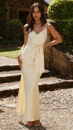 Yasmeen Tie Front Maxi Dress - Yellow