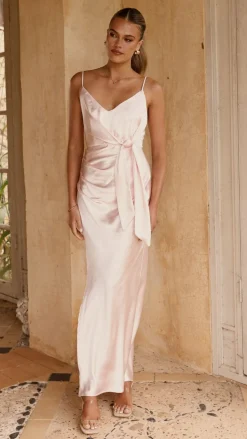 Yasmeen Tie Front Maxi Dress - Pink