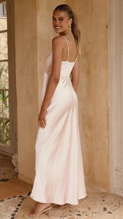 Yasmeen Tie Front Maxi Dress - Pink