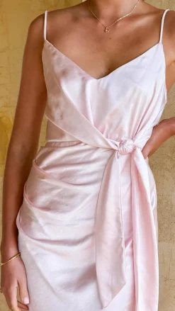 Yasmeen Tie Front Maxi Dress - Pink