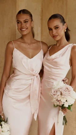 Yasmeen Tie Front Maxi Dress - Pink