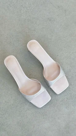 Yiri Heels - Champagne Satin Diamante