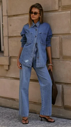 Zaeli Denim Shirt - Mid Blue