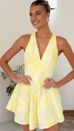 Zaidin Mini Dress - Yellow Floral