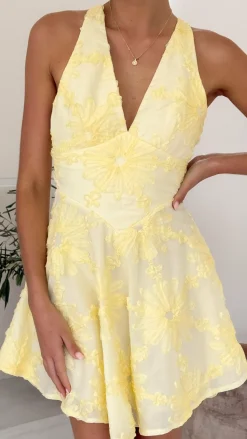 Zaidin Mini Dress - Yellow Floral