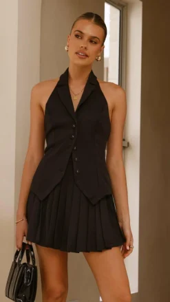 Zappa Pleated Skirt - Black