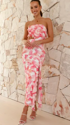 Zinnia Midi Dress - Pink Floral