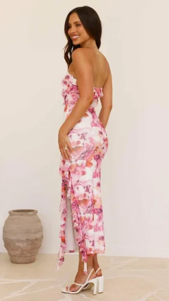 Zinnia Midi Dress - Pink/Purple Floral