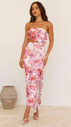 Zinnia Midi Dress - Pink/Purple Floral