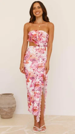 Zinnia Midi Dress - Pink/Purple Floral