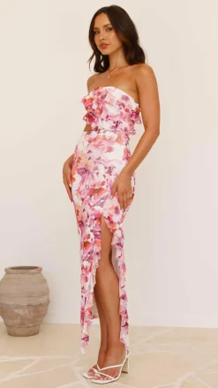 Zinnia Midi Dress - Pink/Purple Floral